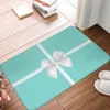 Tapis Bleu Coffret Cadeau Blanc Bow Paillasson Tapis Tapis Tapis Tapis De Bain Antidérapant Entrée Cuisine Chambre Lavable Eau Huile Preuve