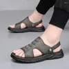 Sandals Men Crocodile Pattern Soft Non-Slip Shoes High Quality Beach Mens Gladiator Summer Casual Flat