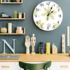 Wandklokken Kerst Gouden Sneeuwvlok Textuur Klok Grote Moderne Keuken Eetkamer Ronde Slaapkamer Stille Hangende Horloge