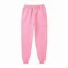 Pantaloni da uomo Pantaloni sportivi da uomo Marchio di moda Tinta unita Nero Bianco Rosa Pantaloni autunnali spessi Vita elasticizzata Casual 2021 3XL Mens Dr Dhh2I