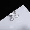 Designer Lovely örhängen Danger Heart Shape örhängen Titan Silverpläterade örhängen med låda födelsedagspresent