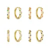Hoop Earrings CANNER Minimalist Colorful Zircon Piercing Cartilage 925 Sterling Silver Hypoallergenic For Women Fine Jewelry