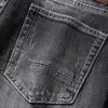 Мужские джинсы Ly Дизайнерская мода Мужчины Ретро Черный Серый Стрейч Slim Fit Винтажные рваные заплатанные джинсовые брюки в стиле хип-хоп