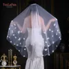 Les voiles de mariée Youlapan couvrent FRT et arrière 3D FRS VEILLE DE MARIAGE DOUBLE VEILS BRIDAL VEILS COURT DE TULLE BRIDE V111 Y2ZK #