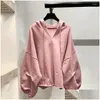 Suéteres femininos mulheres tamanho grande primavera outono solto hoodies moda coreana manga comprida sweatershirt entrega gota vestuário roupas dhnmp