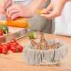 Juegos de vajilla 4 PCS Cesta de pan Tapa de tela Fuera de horno de revestimiento Herramienta Masta Hamper Cocina Utensil tazón