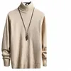 Nya män Autumn/Winter Knit Sweater Solid Color High Neck Slim Casual Pullover/Men FI Brand Turtleneck Knit Sweater Pullover 31Zl#