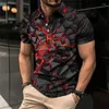 Herenpolo's Cool Mecha 3D-geprinte poloshirts met korte mouwen voor herenkleding Tech-stijl Mode Techwear Sport-spiershirt