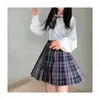 new Japanese School Dres High Waist Jk Uniform Purple And Pink Pleated Skirt School Uniforms Cosplay Mini Sailor Suit Skirts b3Ag#
