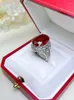 Cluster Rings Pigeon Egg Red Treasure 925 High Carbon Diamond Ring Suitable For European And American Banquets
