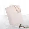 Сумки для хранения Холщовая сумка большой вместимости Пустой дизайн «сделай сам» для покупок Эко многоразовая женская сумка-тоут Квадратная открытая складная сумка Бежевый белый