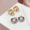 2021 tendência marca pura 925 prata esterlina jóias cor de ouro brincos para mulheres losango design festa de casamento pino de orelha c2825