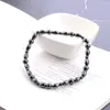 Tobilleras perder peso chica mujeres hombres encanto piedra negra magnética terapia delgada tobillera natural obsidiana hematita Q8M4