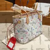 Femmes Designer Coloré NF Totes Sacs à bandoulière avec portefeuille Pochette à monnaie Grande capacité Vieille fleur Sacoche extérieure Tenue quotidienne Bagages 28x21 cm