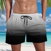 Pantaloncini da uomo Costume da bagno Pantaloni da spiaggia sfumati alla moda da uomo Pantaloni casual estivi per uomo Tether Thin Cozy Male