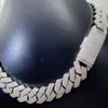 Custom 18Mm Three Row Hip Hop Ice Out Mossanite Necklace Sterling Sier VVS Moissanite Link Cuban Chain For Women