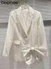 Kadın Suit Moda Rhinestone Edge Parlak Büyük Bow Suit Ceket Kadın Bahar Sonbahar Kore Gevşek Uzun Kollu Beyaz Blazers Kadınlar için