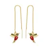 Dangle Chandelier 2021 Fashion Little Bird Drop أقراط طويلة معلقة للنساء فتاة أنيقة حيوان طوق قلادة قلادة المجوهرات P dhwa1