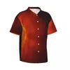Casual shirts voor heren Zonprint Vakantieshirt Abstract Fire Hawaiian Man Klassieke blouses Korte mouw Harajuku Custom DIY Top
