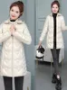 2023 nuova giacca invernale Lg Cappotti Donna Parka con cappuccio lucido Giù Cott Giacca calda casual Parka imbottito Cott Cappotto femminile z5QA #