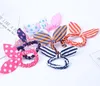 Hair Accessories 100Pcslot Children Women Band Cute Polka Dot Bow Rabbit Ears Headband Girl Ring Scrunchy Kids Ponytail Holder Drop De Dhhqk