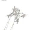 Pinces à cheveux 18 cm Alliage Papillon Gland Griffe De Cheveux Épingle À Cheveux Argent Doux Tempérament Queue De Cheval Pinces À Cheveux Crabe Pour Femmes Accessoires De Cheveux Cadeau Y240329