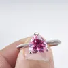 حلقات الكتلة TBCYD 2CT PINK HEART CUT MOISSANITE DAIMOND for Women GRA معتمدة S925 Silver Engagament Band Luxury Fine Gweweler