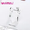 Boucles d'oreilles pendantes créatives en argent 925, aiguille Double petit cerceau, trous d'oreille, chaîne de perçage, strass pour femmes, accessoires de bijoux simples