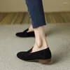 Casual Shoes Kid Suede Daily Driving Flats Women Basic Moccasins Big Size 41 Loafers Slip-On Real Leather Ladies Mules