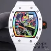 herenhorloge designer uurwerk automatisch luxe horloge grote wijzerplaat graffiti uitgehold mechanisch wi