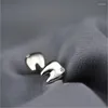 Stud Earrings Fashion Creative Shiny Tooth Personality Silver Plated Jewelry Not Allergic Crystal E073
