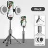 Selfie Monopods 4in1 Wireless Bluetooth Compatible Selfie Stick Led Ring Light Extendable Handheld Monopod Live Stativ för iPhone 14 13 Android 24329