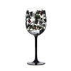 Şarap bardak dört mevsim ağaç cam el boyalı kadehler benzersiz yüksek bacaklı fincan damla