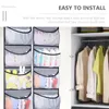 Storage Bags 5 Compartment Hanging Bag Rolling Home Organizer Pockets Wall Mount Closet Door Rack Jewelry Ornament