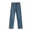 Nord- und südeuropäische Blogger schmale Version der beinlangen Jeans mit hoher Taille und geradem Bein 2024 Frühjahrsneuheit SN5167