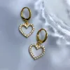 Kolczyki S925 Silver Ear Hollow Heoll Heart for Women's Style w Internecie wszechstronny z tym samym