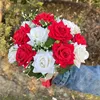 Hochzeit Bouquet Braut Brautjungfer Hochzeitakrorien Seidenbänder Künstliche Rosen Halten FRS BRIDE Mariage Bouquet Gevorgebliebene W2mo##
