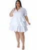 Somo plus size Dr Women Solid Summer Short Sleeve Cute Elegant Midi Dr Fi Birthday Outfits Wholesale Dropship A6Z0#