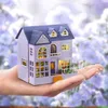 Diy mini casa de muñecas con muebles casa de muñecas de madera ligera casa artículos en miniatura maison niños niña niño para juguetes regalos de cumpleaños 240321