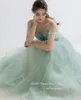 oloey Fairy Sage Green Gedrapeerde Tule Lg Prom Dres Korea Vrouwen Bruiloft Fotoshoot Princ Avondjurken Tuin Bruid Dr h5Ev #