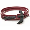 Charm Bracelets Retro Leather Hammer Bracelet Multi-layer Personality Fashion Anchor Style Axe Couple Men And Women