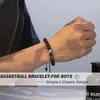 Charmarmband män basketpärla svarta matt pärlor armband för pojkar barnbarn son spelare sportgåvor mode smycken fotboll