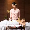 2024 profial spa terno estilo chinês novo outono inverno mulheres terno de linho esteticista spa massagem uniformes A6dx #