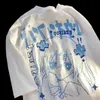 Harajuku Cartoon Gothique T-shirts Femmes Anime Lettre Graphique Manches Courtes Esthétique Grunge Y2k Couture Sweat-Shirt Coréen Top 240321
