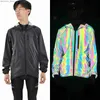 Cycling Jackets WOSAWE Full Reflective Jacket Hooded Cycling Jacket Windbreaker Windproof Double Fabric Half Zip Big Front Pocket Warm Coat24329