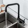 Kitchen Faucets Matte Black Gold Inner Window Folding Faucet 360 Degree Rotation Two Mode Lead Free Bathroom Cold And Mixer Sink Tap