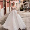 Abiti sexy urbani RODDRSYA Principessa Matrimonio Boho Style Illusion Maniche lunghe Scoop Abiti da sposa Applique in pizzo A-Line Abiti da sposa yq240329