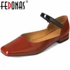 Scarpe eleganti FEDONAS Primavera Estate Donna Décolleté Tacco basso Punta quadrata Vera pelle Concise Colori misti Casual Lavoro Donna Basic