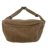 Large Capacity Waist Bag Women Shoulder Crossbody Bags Casual Fanny Pack Simple Phone Purse Corduroy Ladies Banana 240326