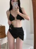 Women's Swimwear 5sets Bulk Items Wholesale Lots Womens Bikinis 3 Piece Set Summer Sexy Velvet Swimsuit Vacation Beach Bathing M13160